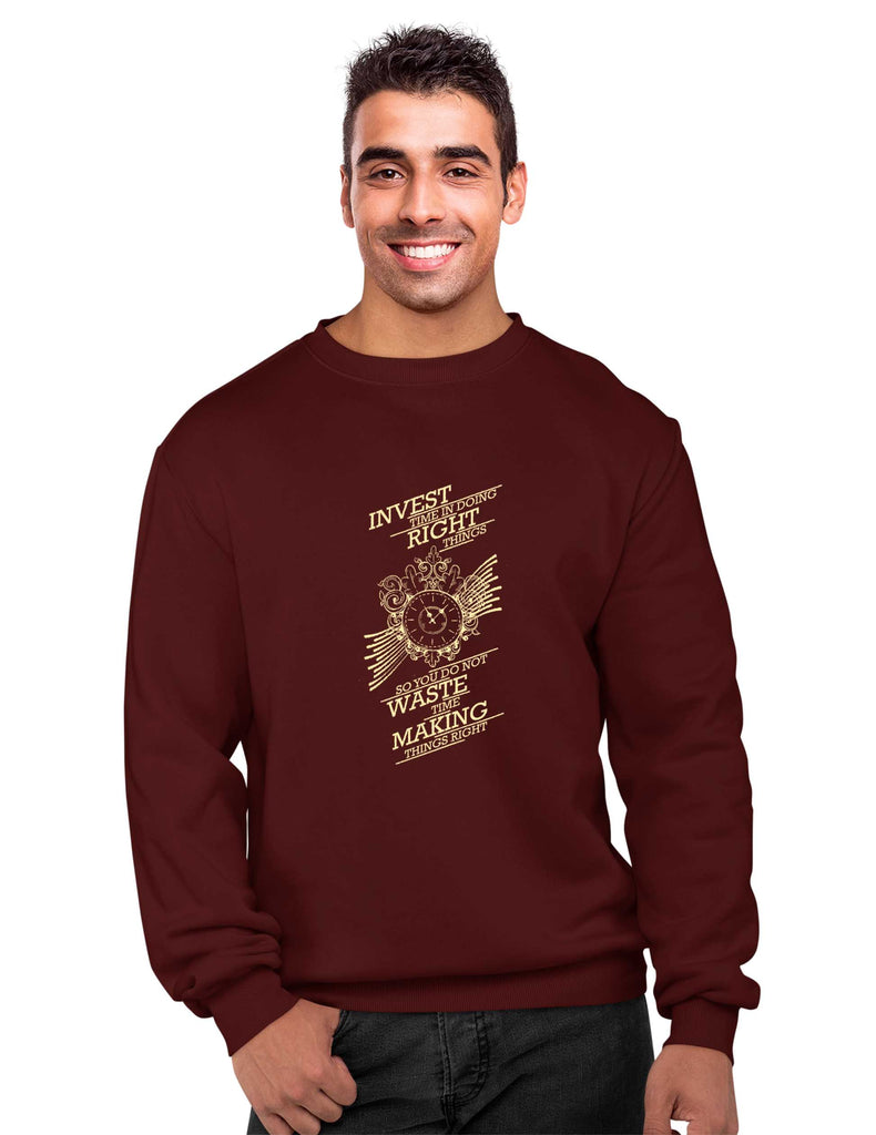 Invest Time, Inspirational Sweatshirt