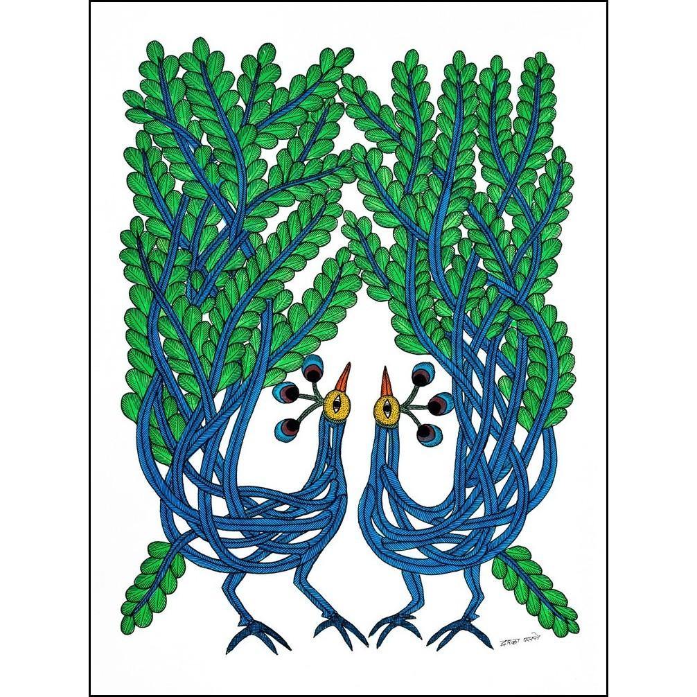 Artistic Peacock, Gond Art, Indian Traditional Art, Cultural Gift ...