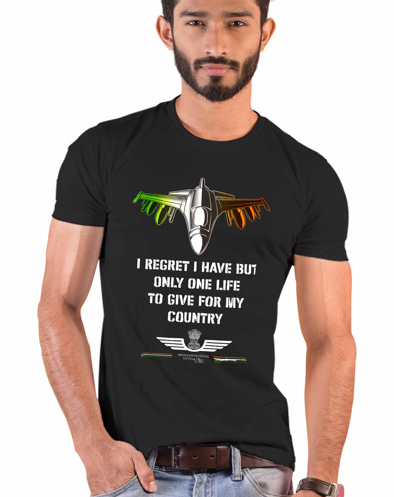 'I regret I have' Quote Patriotic T-Shirt, Indian Army T-Shirt