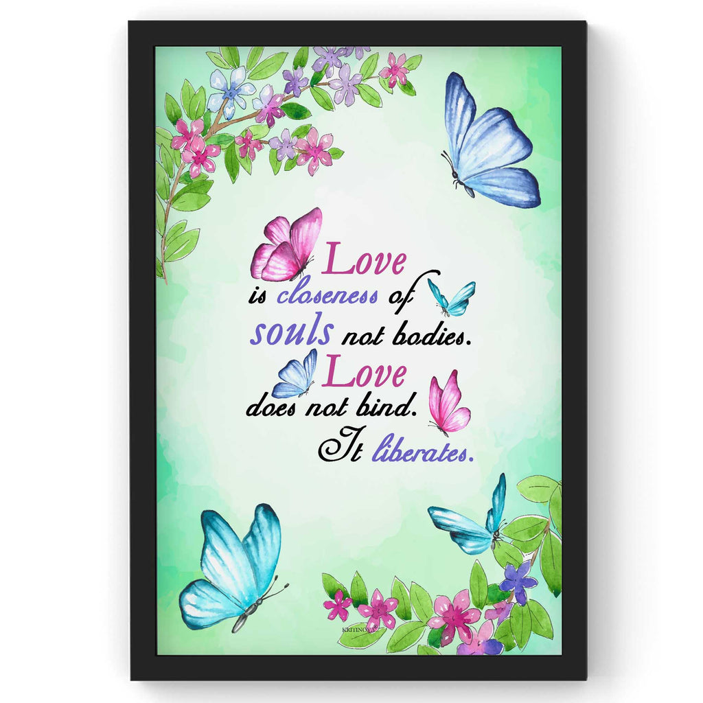Love is closeness of souls, Inspirational Quote Wall Art, Success Quote, Motivational Quote Poster