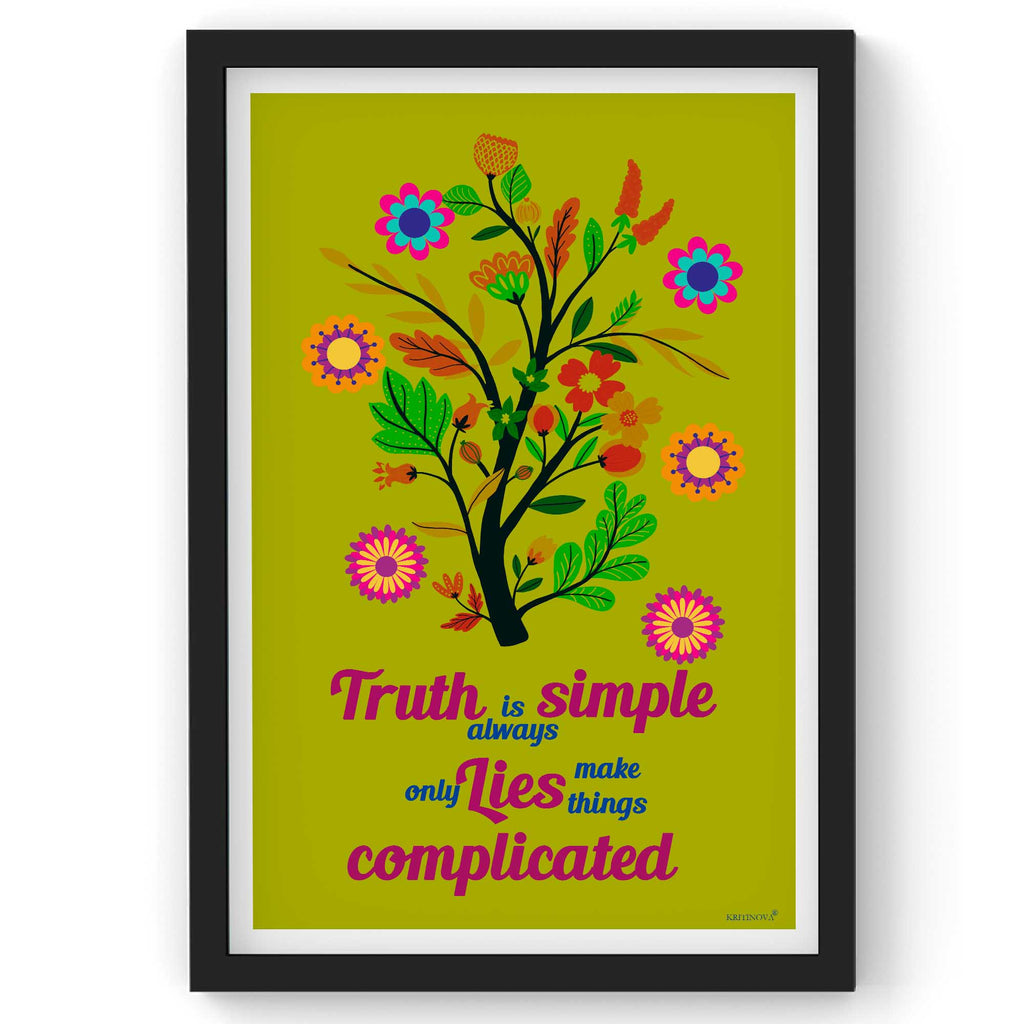 Truth is always simple, Inspirational Quote Wall Art, Success Quote, Motivational Quote Poster