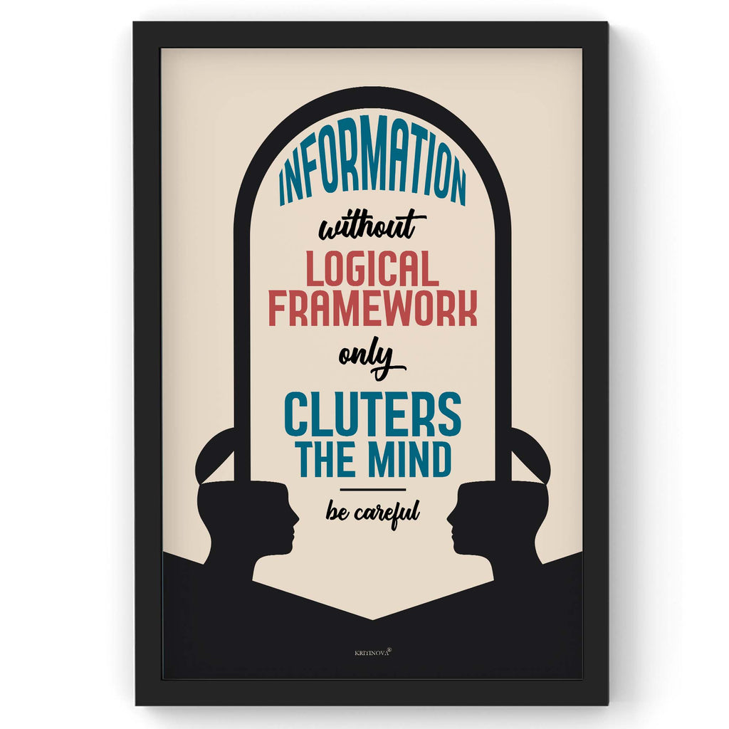 Information without Logical Framework, Inspirational Quote Wall Art, Success Quote, Motivational Quote Poster