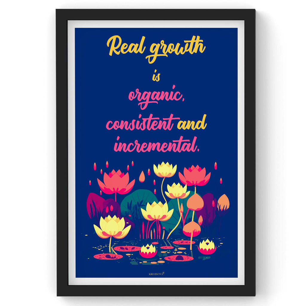 What is Real Growth, Inspirational Quote Wall Art, Success Quote, Motivational Quote Poster