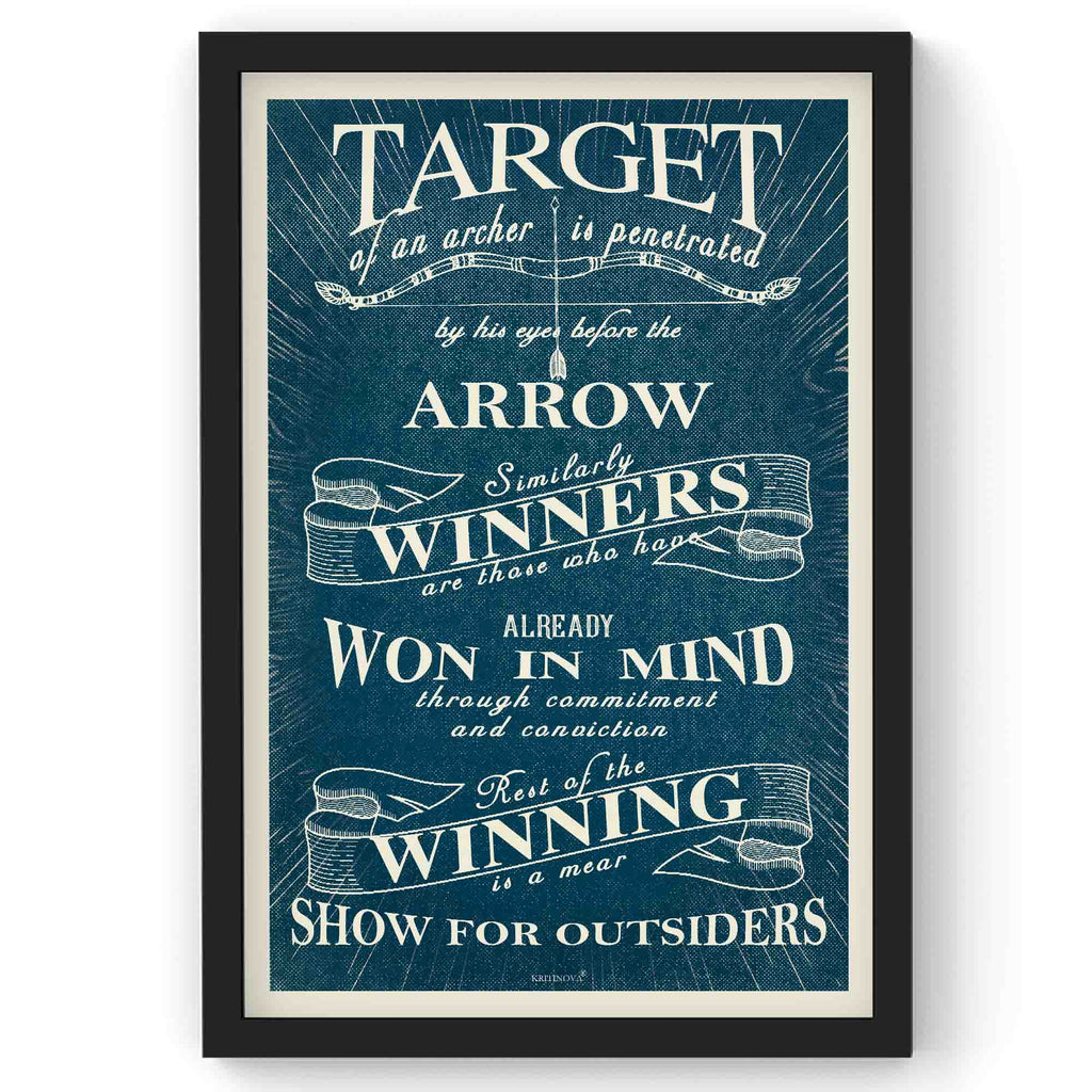 Target of an Archer, Inspirational Quote Wall Art, Success Quote, Motivational Quote Poster