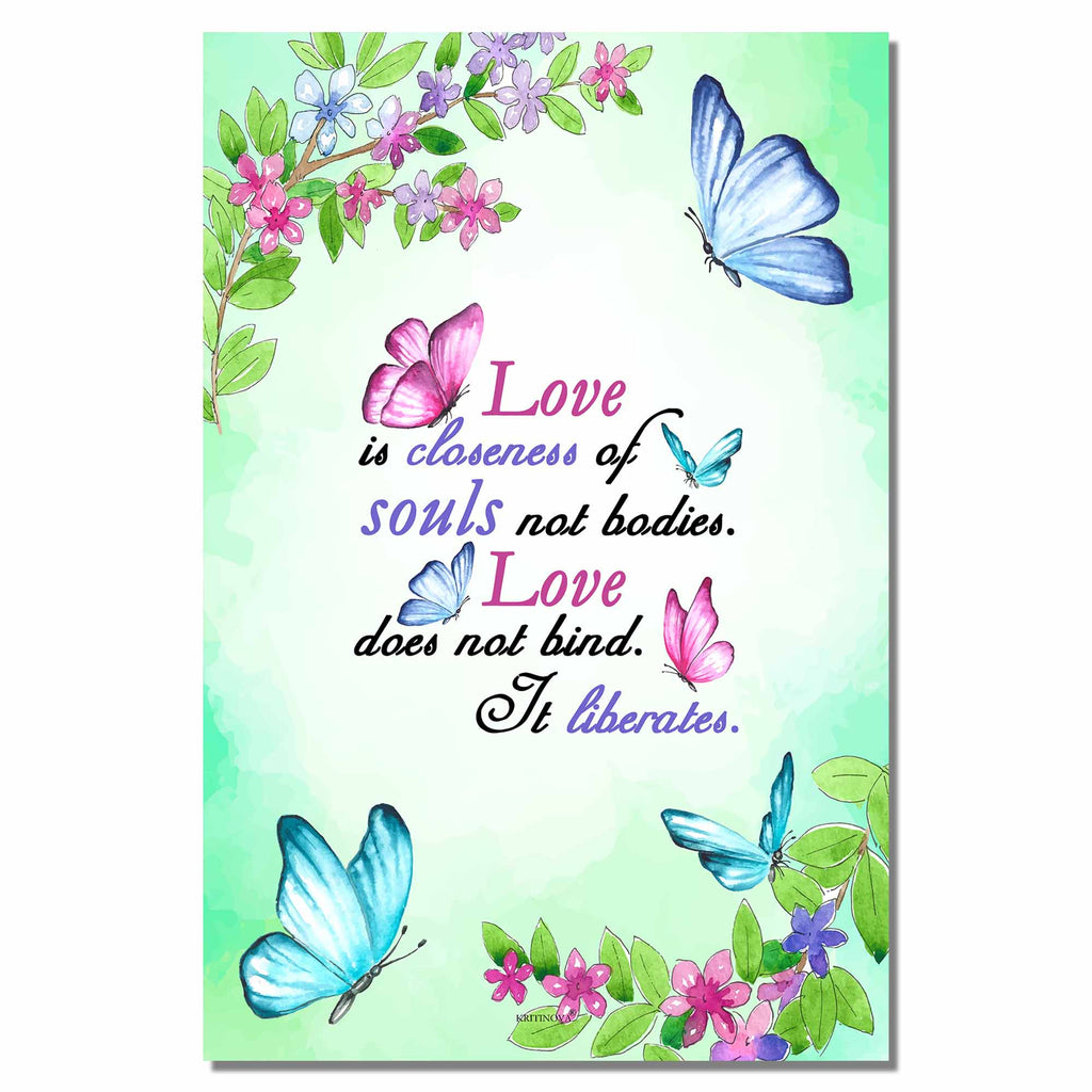 Love is closeness of souls, Inspirational Quote Wall Art, Success Quote, Motivational Quote Poster