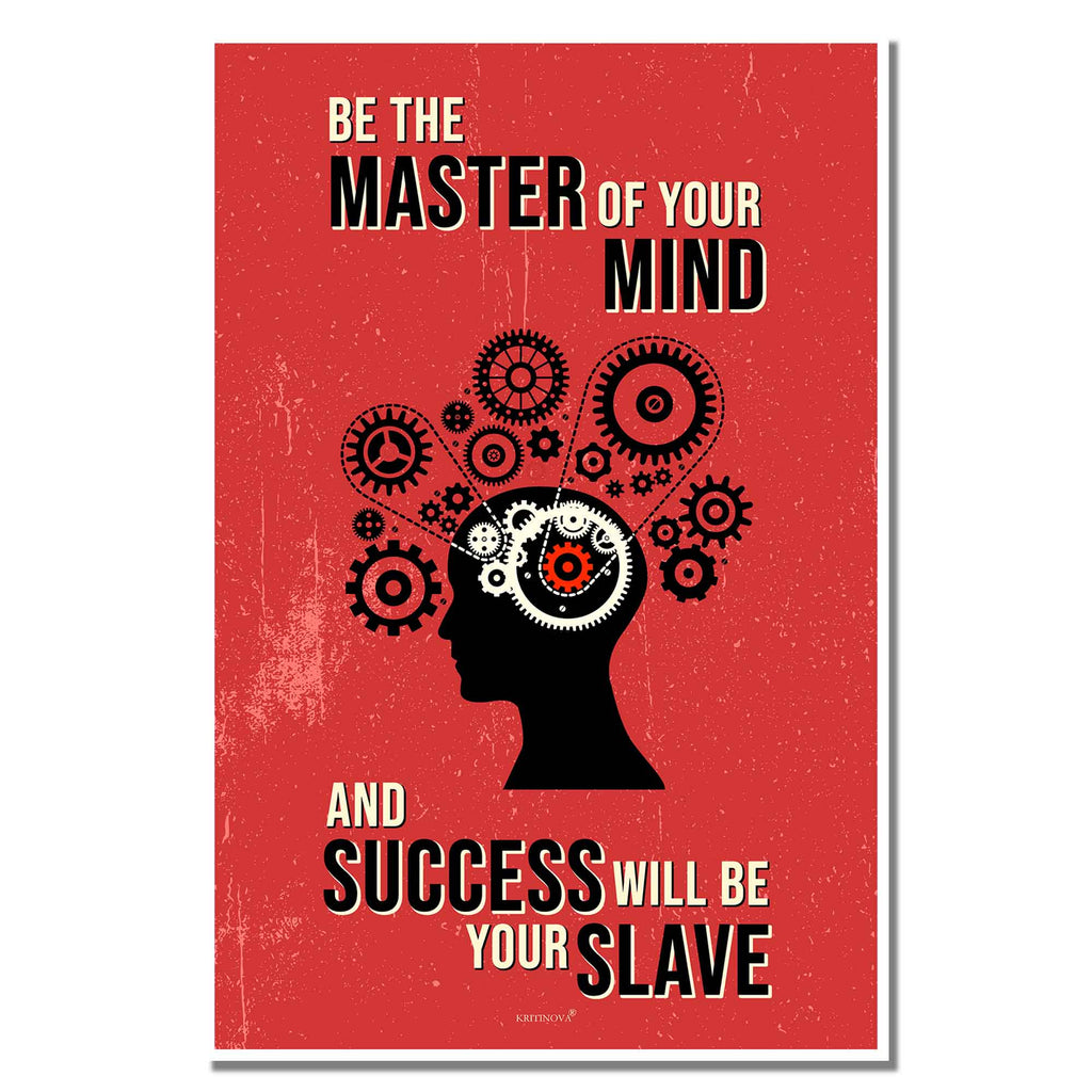 Master of your mind, Inspirational Quote Wall Art, Success Quote, Motivational Quote Poster