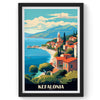 Kefalonia City wall Art, Greece Travel Print, Vintage Travel Poster, Country Poster, Country Print