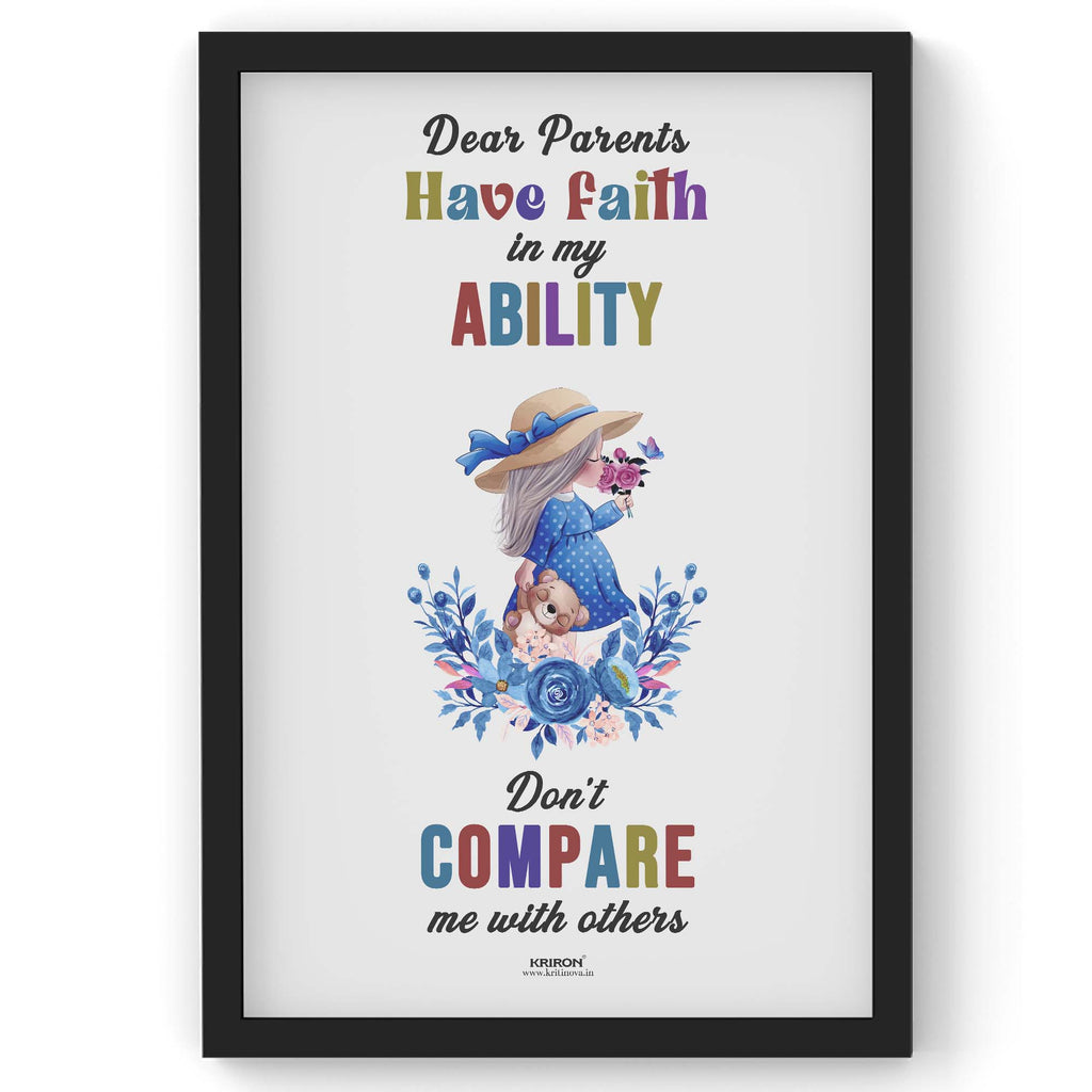 Have Faith in my Ability, Parenting Guide Poster, Parenting Tips, Motherhood Tips, Parenting Quotes, Kids Room Decor