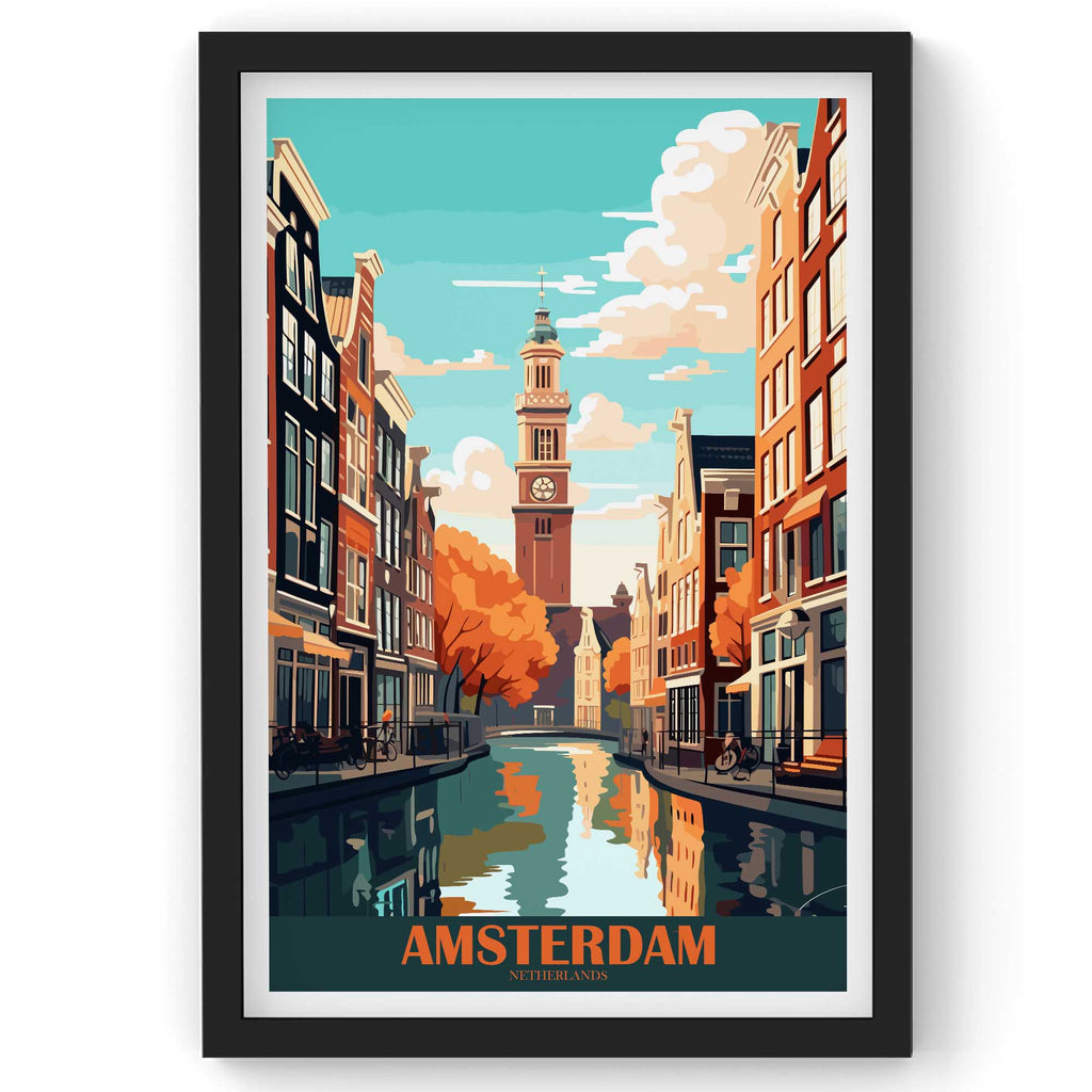 Amsterdam City wall Art, Netherlands Travel Print, Vintage Travel Poster, Country Poster, Country Print