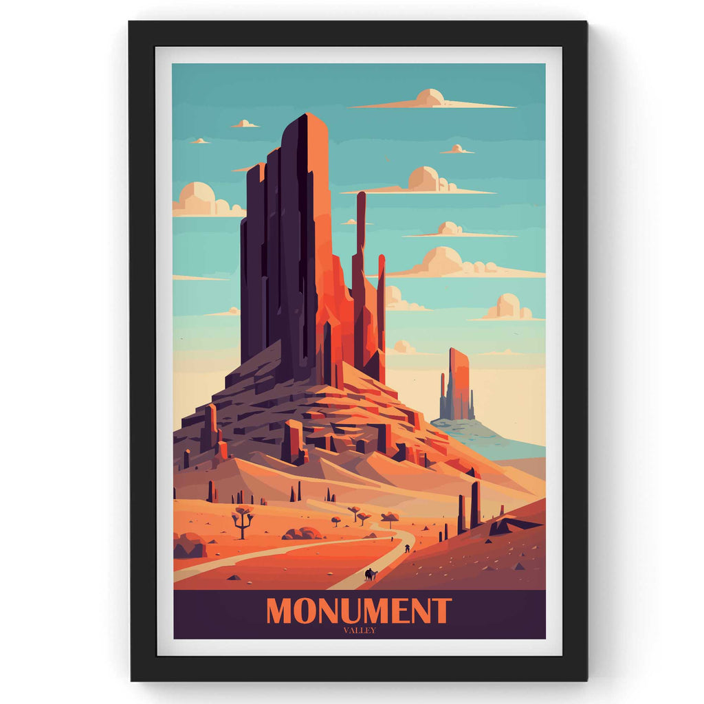 Monument Valley wall Art, USA Travel Print, Vintage Travel Poster, Country Poster, Country Print