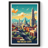 Mexico City wall Art, Mexico Travel Print, Vintage Travel Poster, Country Poster, Country Print