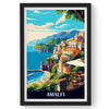 Amalfi City wall Art, Italy Travel Print, Vintage Travel Poster, Country Poster, Country Print
