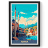 Adana City wall Art, Turkey Travel Print, Vintage Travel Poster, Country Poster, Country Print