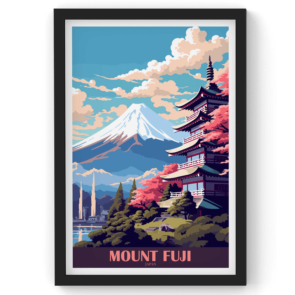 Mount Fuji wall Art, Japan Travel Print, Vintage Travel Poster, Country Poster, Country Print