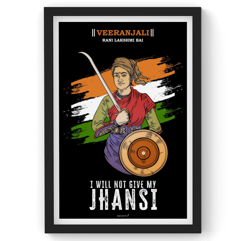 VIRANJALI, Rani Laxmi Bai, Freedom Fighter Wall Art, Patriotic Wall Art, Gift for Patriot