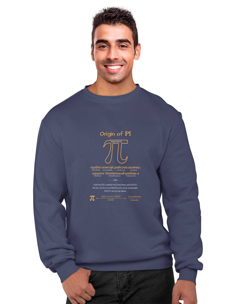 Origin of Pi Sweatshirt, Sanskrit Sweatshirt, Sanjeev Newar®