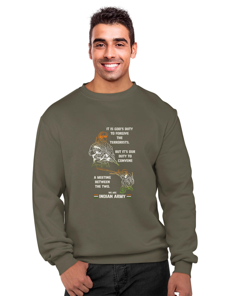 'It is God's Duty' Quote Patriotic Sweatshirt, Indian Army Sweatshirt