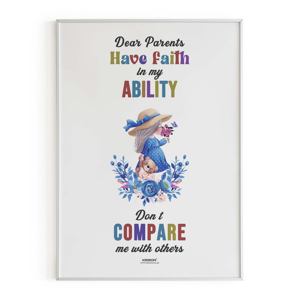 Have Faith in my Ability, Parenting Guide Poster, Parenting Tips, Motherhood Tips, Parenting Quotes, Kids Room Decor