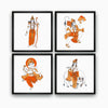 Pack of 4 Hindu God Wall Arts, Shri Ram, Hanuman, Shri Krishna, Ganpati