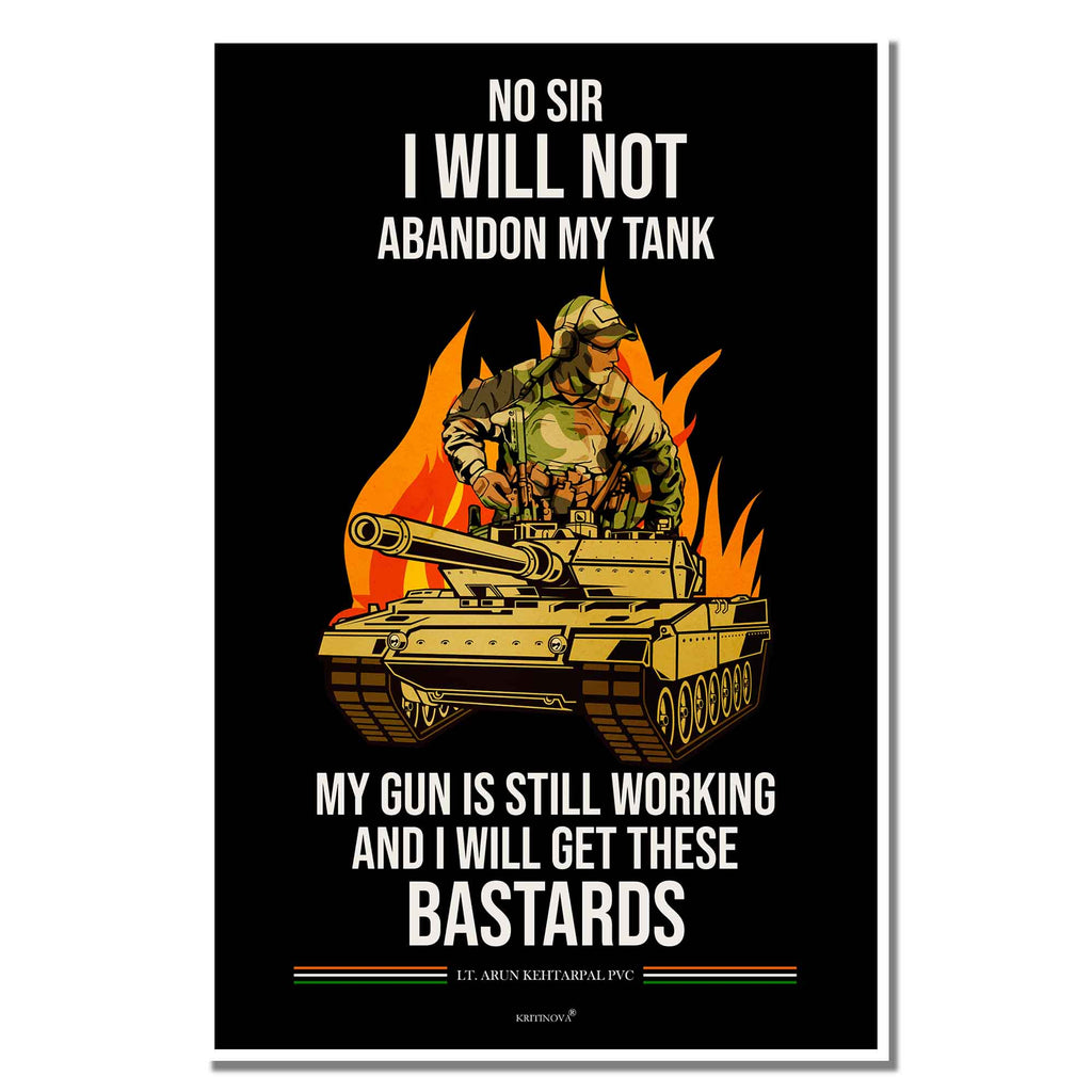 LT. ARUN KHETARPAL Quote, Get These Bastards Quote Poster, Indian Army Poster, Armed Forces, Bravehearts, Aazadi Ka Amrit Mahotsav Poster, Gift for Soldiers, Gift for Veterans