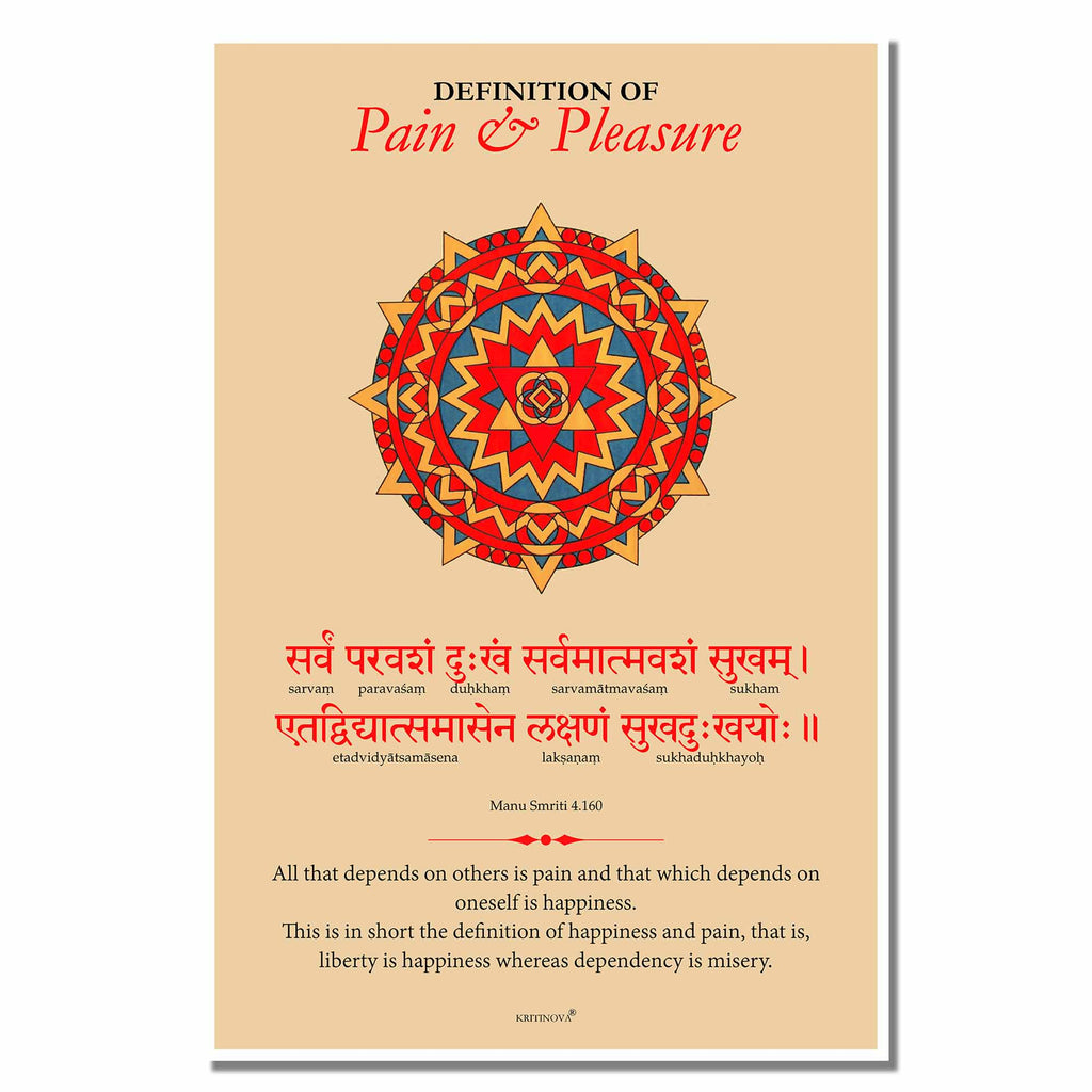 What is Pain and Pleasure?, Sanskrit Wall Art, Inspiring Sanskrit Verse, Inspiring Sanskrit Quote, Sanskrit Teacher Gift, Sanskrit Poster