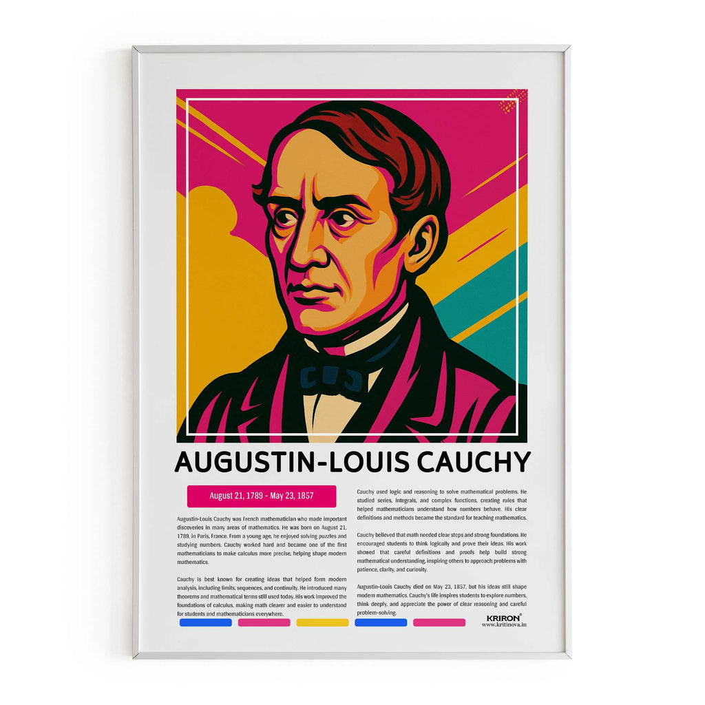 Augustin-Louis Cauchy Poster | Inspirational Wall Art | Famous Scientist Portrait | Educational STEM Classroom Print