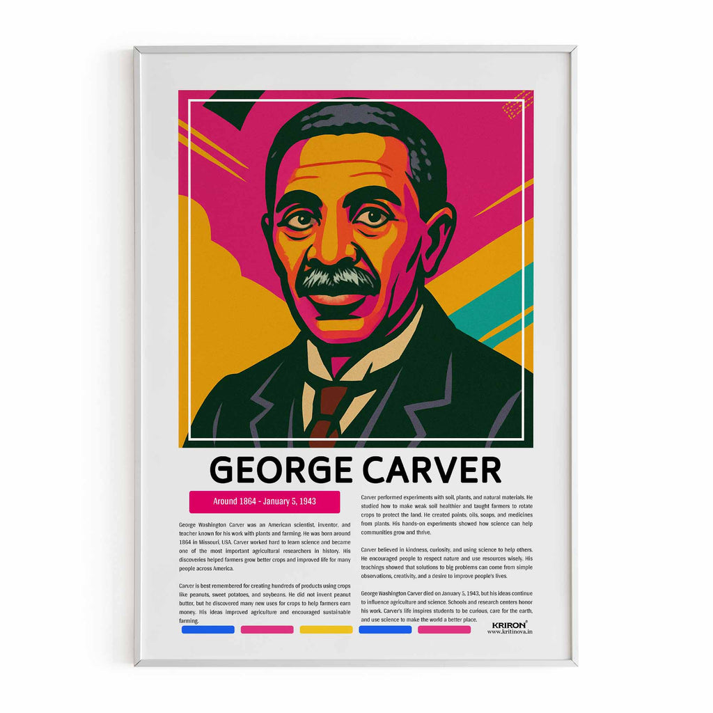 George Washington Carver Poster | Inspirational Wall Art | Famous Scientist Portrait | Educational STEM Classroom Print