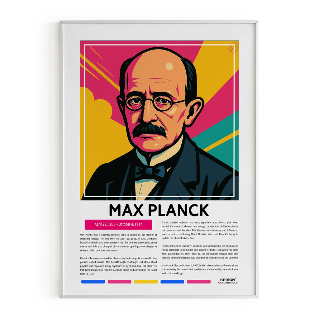 Max Planck Poster | Inspirational Wall Art | Famous Scientist Portrait | Educational STEM Classroom Print