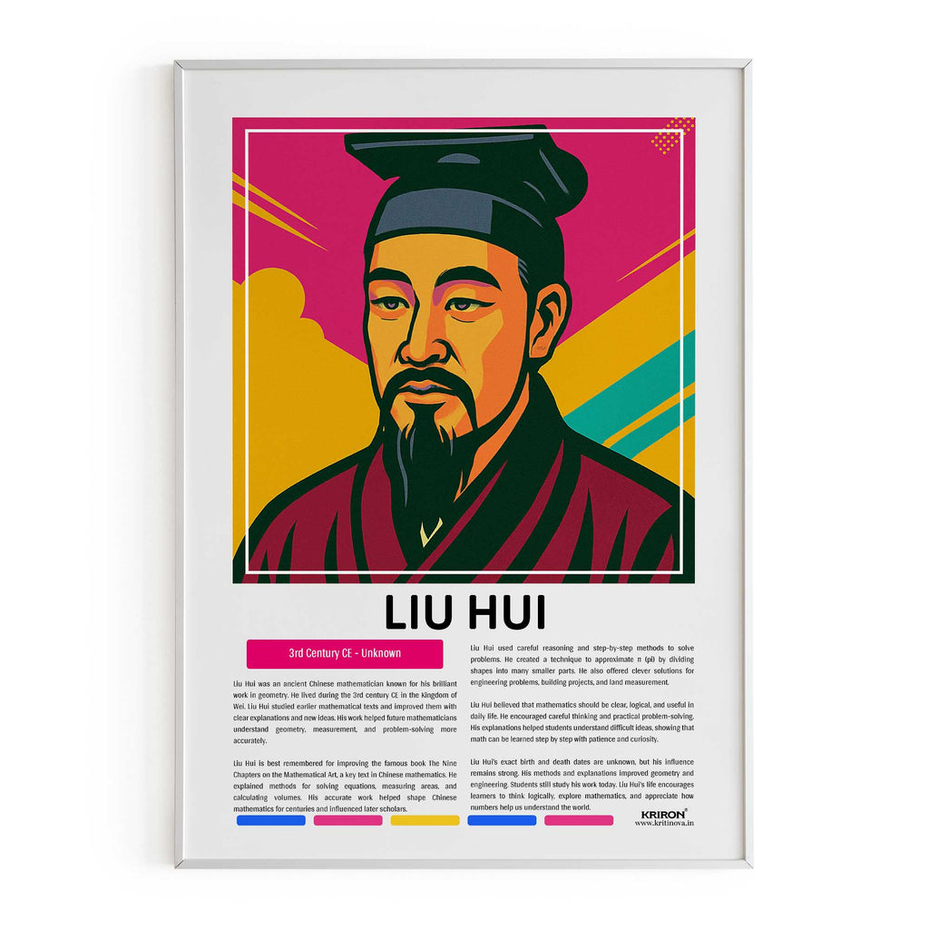 Liu Hui Poster | Inspirational Wall Art | Famous Scientist Portrait | Educational STEM Classroom Print
