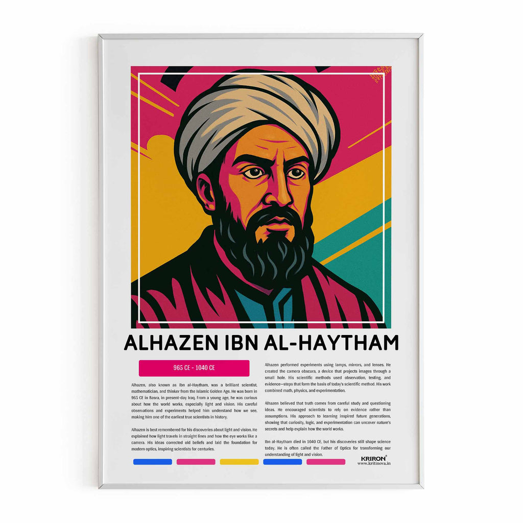 Alhazen Ibn Al-Haytham Poster | Inspirational Wall Art | Famous Scientist Portrait | Educational STEM Classroom Print