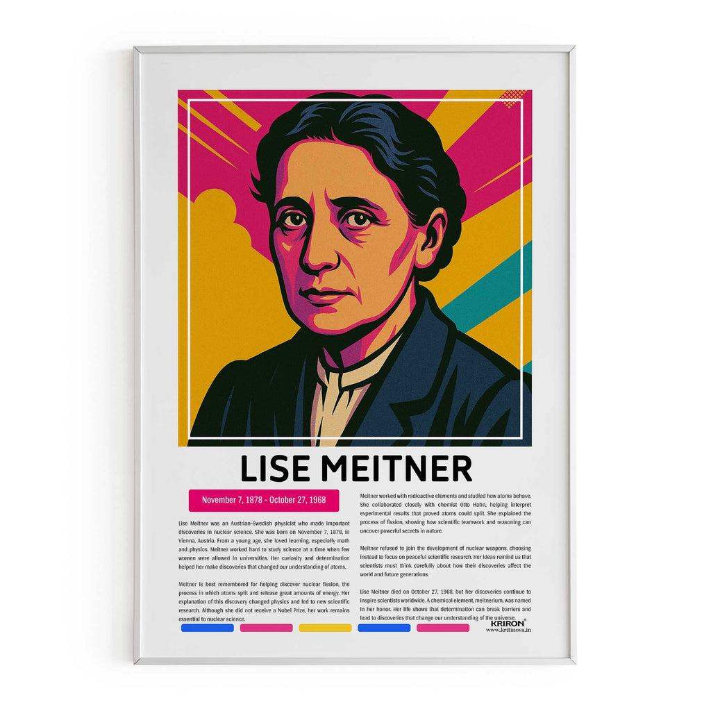 Lise Meitner Poster | Inspirational Wall Art | Famous Scientist Portrait | Educational STEM Classroom Print