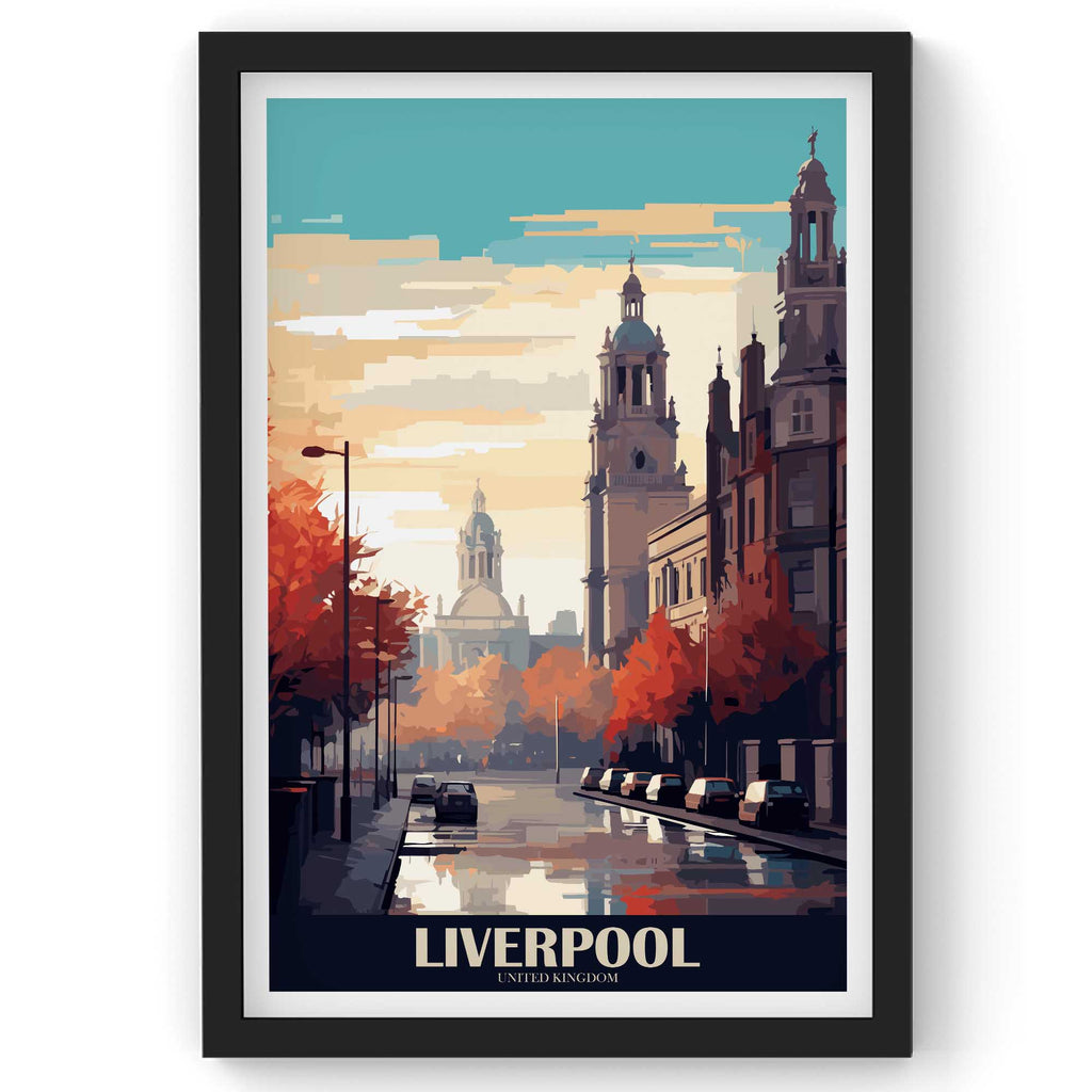 Liverpool City wall Art, United Kingdom Travel Print, Vintage Travel Poster, Country Poster, Country Print