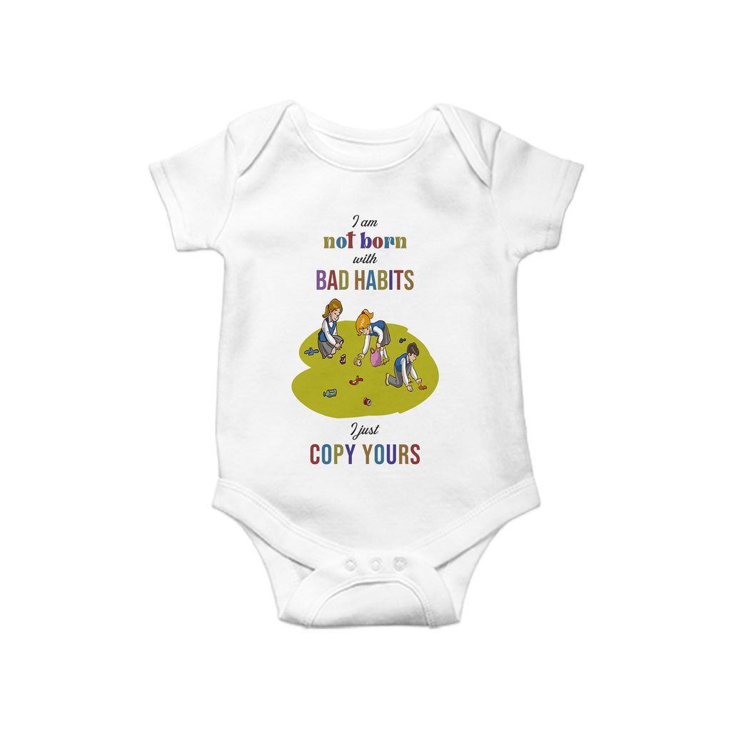 I am not born with Bad Habits, Baby One Piece, Funny Baby Romper, Baby Romper