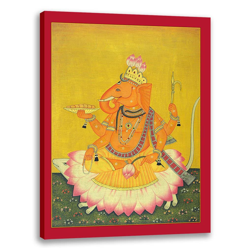 Lord Ganesh, Pichwai Art, Indian Traditional Art, Cultural Gift, Tribal Artwork