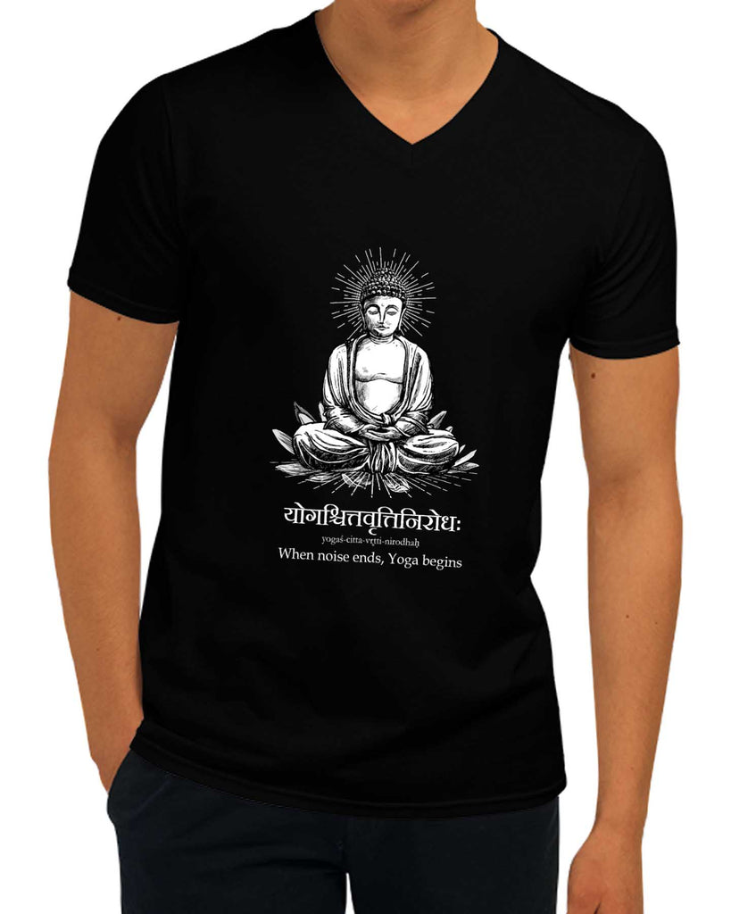 What is Yoga | V-Neck, Sanskrit T-shirt, Sanjeev Newar®