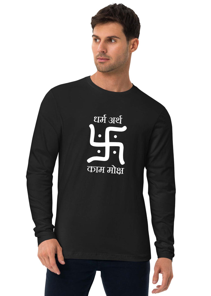 Swastika - Dharm Arth, Sanskrit Full Sleeve T-shirt, Sanjeev Newar®