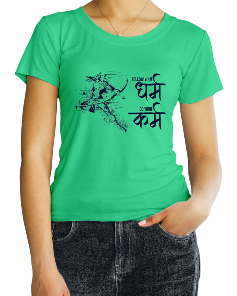Follow your Dharma, Sanskrit T-shirt, Sanjeev Newar®