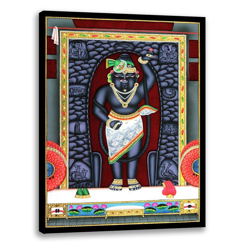 Shreenathji Darshan 2, God Art, Indian Traditional Art, Cultural Gift, Tribal Artwork