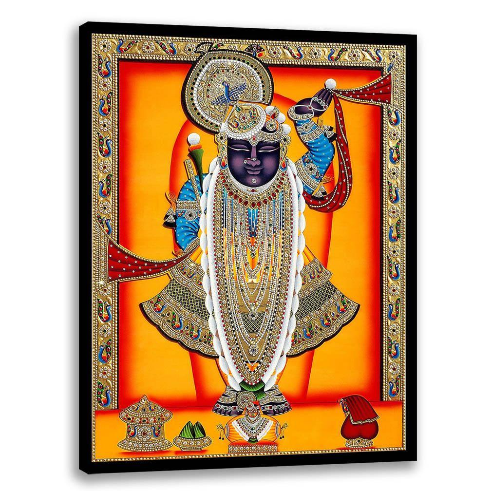 Shreenathji Darshan 1, God Art, Indian Traditional Art, Cultural Gift, Tribal Artwork