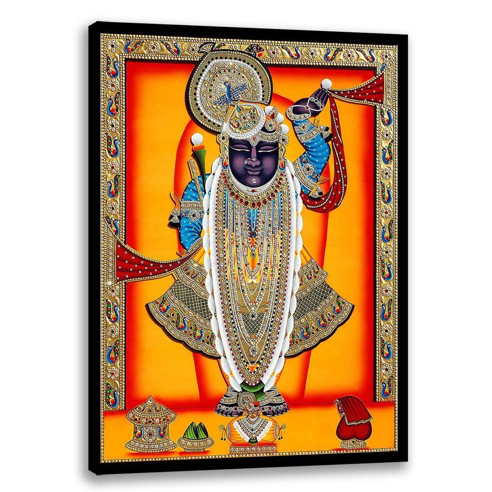Orange Shreenathji, God Art, Indian Traditional Art, Cultural Gift ...