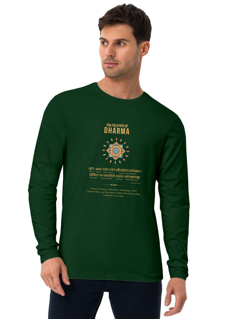 Ten Fold Path of Dharma, Sanskrit Full Sleeve T-shirt, Sanjeev Newar®