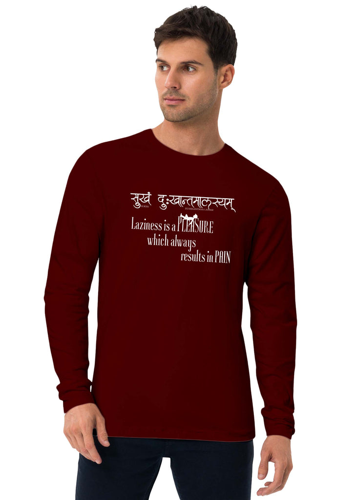 Laziness is Pleasure, Sanskrit Full Sleeve T-shirt, Sanjeev Newar®