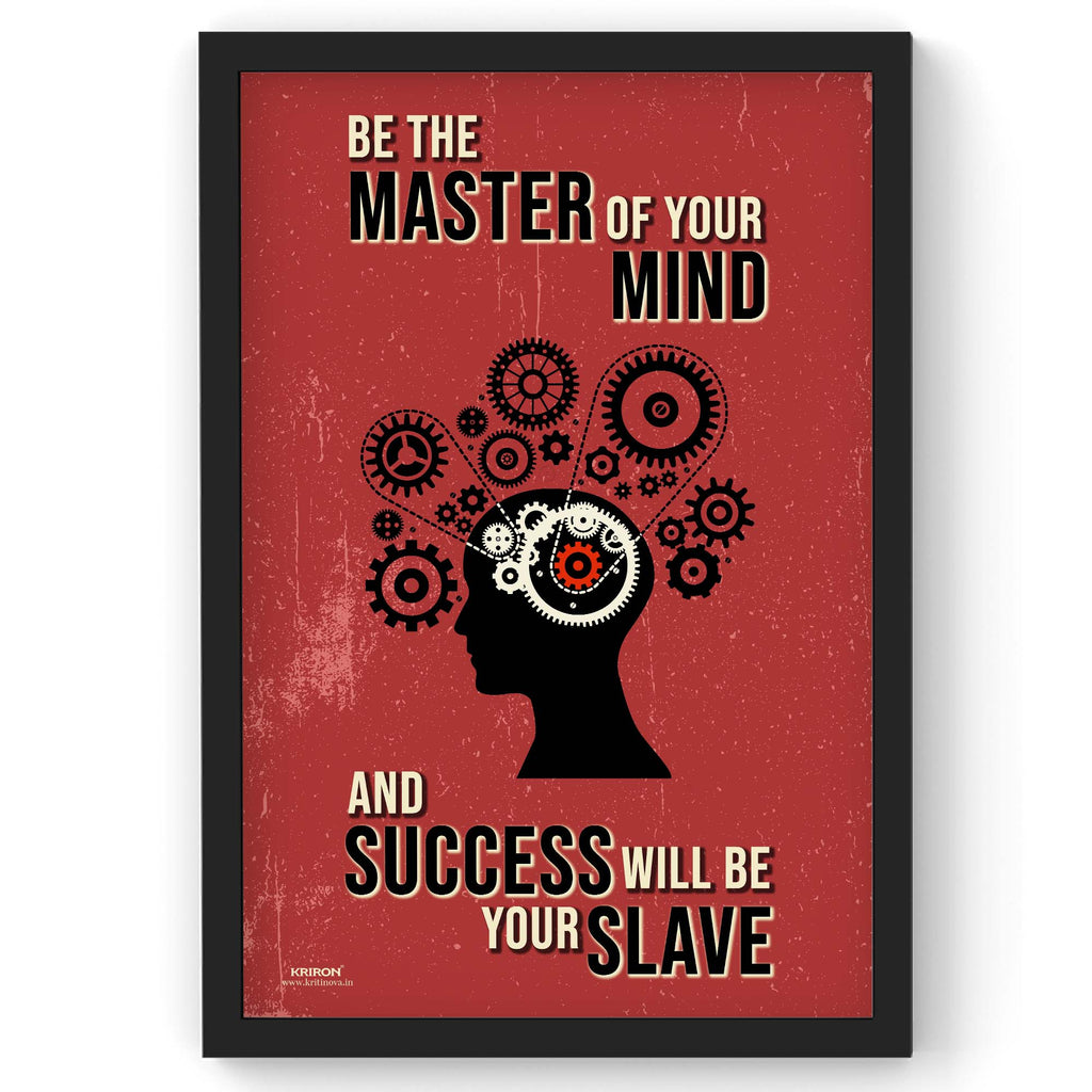Master of your mind, Inspirational Quote Wall Art, Success Quote, Motivational Quote Poster