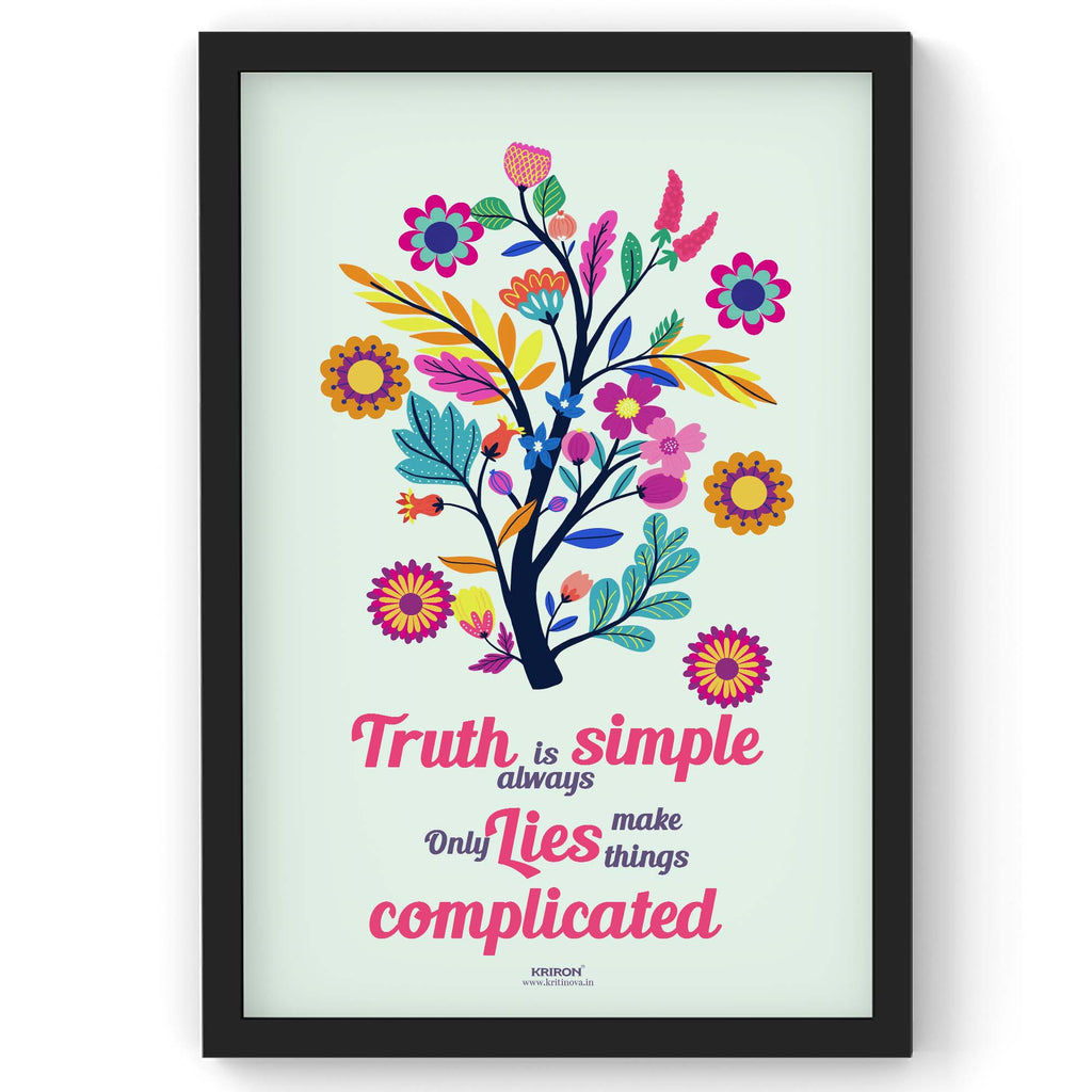 Truth is always simple, Inspirational Quote Wall Art, Success Quote, Motivational Quote Poster