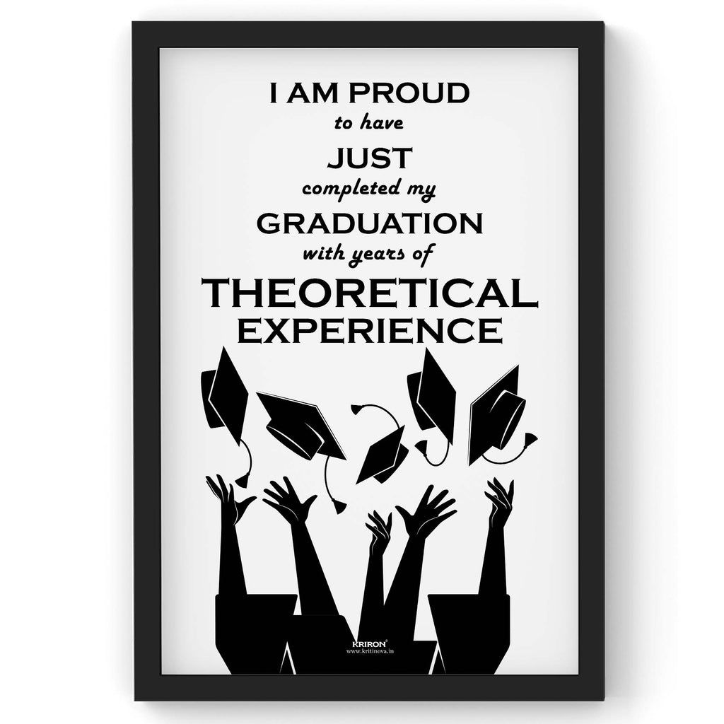 Graduated with all, Inspirational Quote Wall Art, Success Quote, Motivational Quote Poster