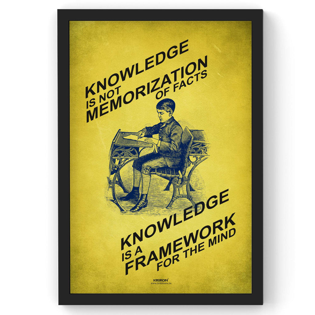 Knowledge is NOT, Inspirational Quote Wall Art, Success Quote, Motivational Quote Poster
