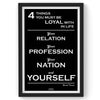 Be Loyal With, Inspirational Quote Wall Art, Success Quote, Motivational Quote Poster