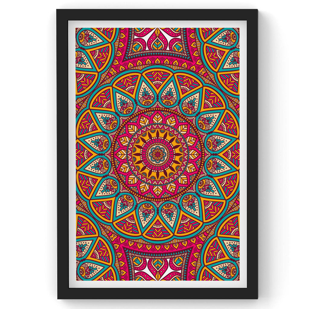 Seamless Pink Pattern with Mandala | Framed