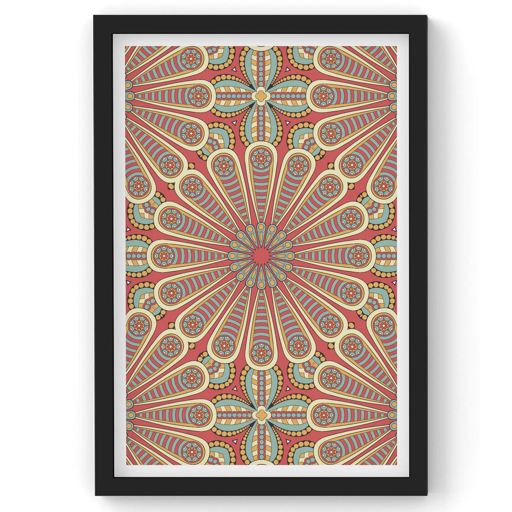 Seamless Golden Pattern with Mandala | Framed