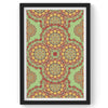 Seamless Pink-Green Mandala Art | Framed